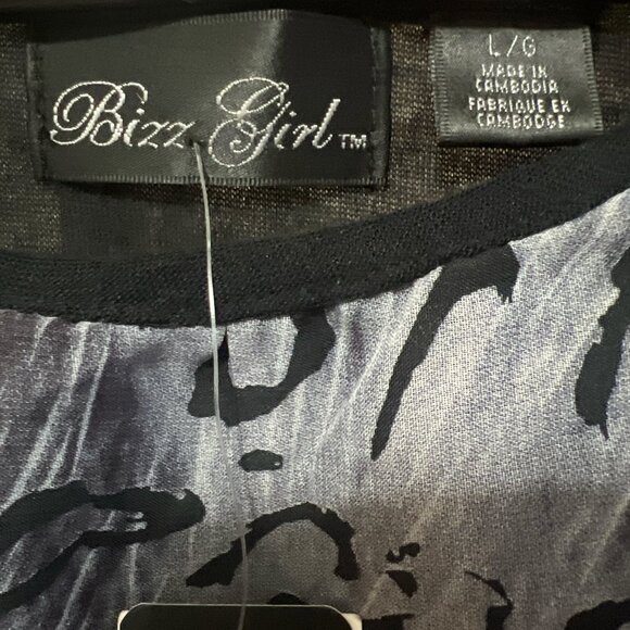 ❄️ L | Bizz Girl | Sheer Dolman Twofer Top - Elastic Waist - Picture 2 of 3